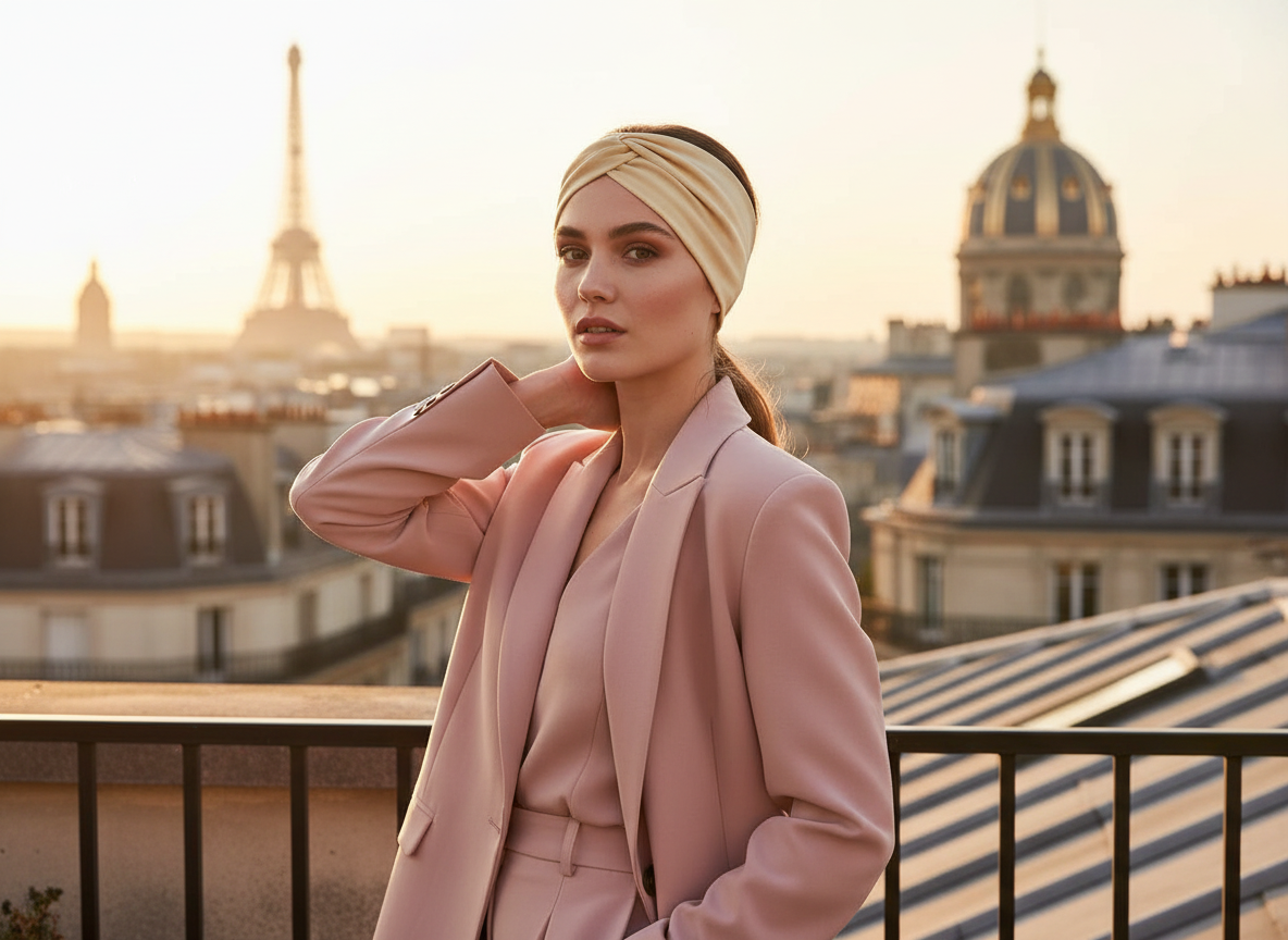 Bandeau Turban Femme Crème Sableuse
