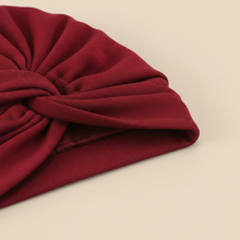 Bandeau Drapé Femme Tissu Rouge Bordeaux — détail matière