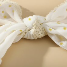Bandeau Femme Tissu Dentelle Blanc Pollen — détail matière