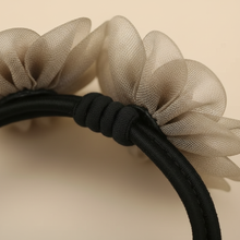 Bandeau Magique Trio Fleur Femme Organza Champagne Doré — Détail matière