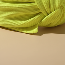 Serre Tête Nœud Femme Tissu Jaune Fluo — détail matière