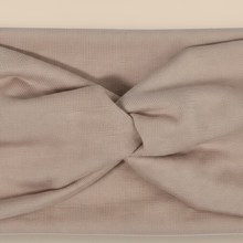 Bandeau Cheveux Torsadé Femme Jersey Taupe — détail matière