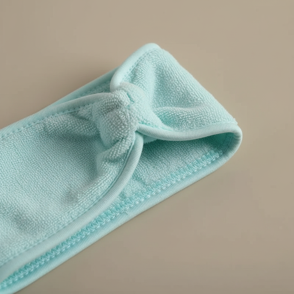 Bandeau Cheveux Uni Femme Microfibre Bleu Menthe