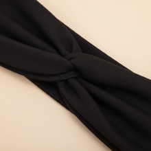 Bandeau Cheveux Uni Femme Tissu Coton Mélangé Noir — détail matière