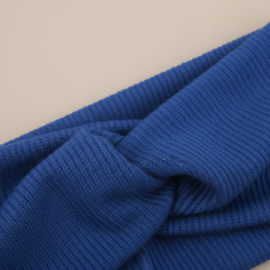 Bandeau Cheveux Torsadé Femme Tissu Bleu