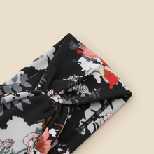 Bandeau Rosace Femme Rigide Floral Noir Corail — détail matière
