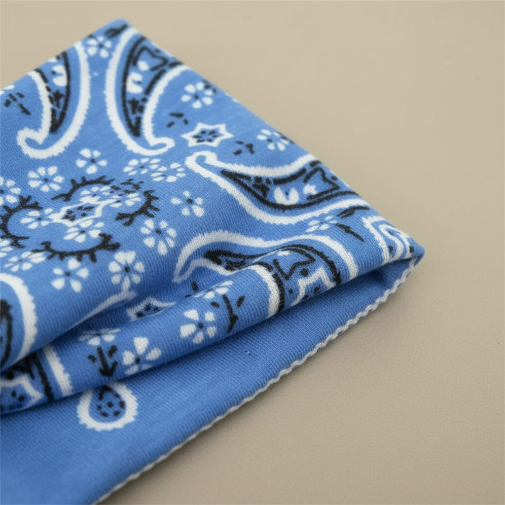 Bandeau Cheveux Bandana Torsadé Femme Tissu Bleu