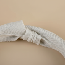 Serre-Tête Fin Femme Tissu Texturé Écru — détail matière