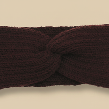 Bandeau Twist Femme Laine Polyester Bordeaux Foncé — détail matière
