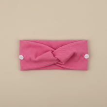 Bandeau Cheveux Torsadé Femme Tissu Rose — détail matière