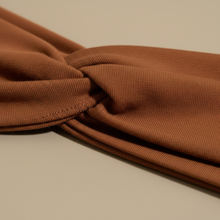 Bandeau Cheveux Sport Femme Tissu Marron — détail matière