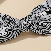 Bandeau Cheveux Bandana Femme Tissu Blanc Noir — détail matière