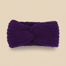 Bandeau Twist Femme Laine Polyester Violet Royal — détail matière