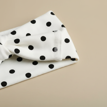 Bandeau Cheveux Pois Femme Tissu Blanc et Noir — détail matière