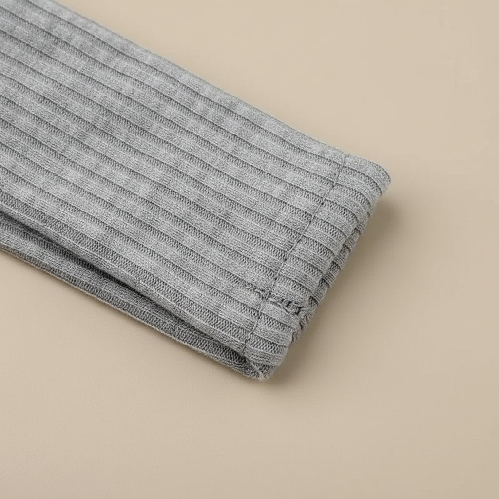 Bandeau Cheveux Torsadé Femme Côtelé Gris Clair