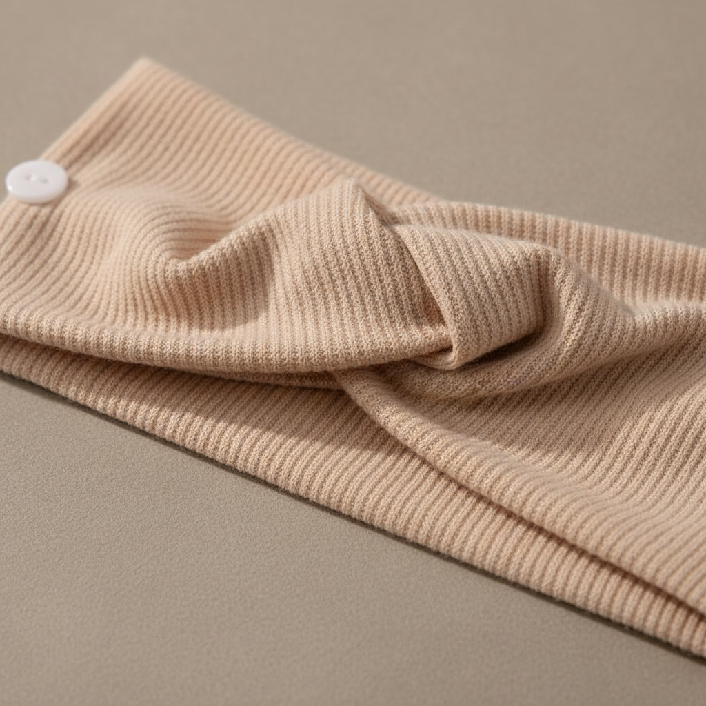 Bandeau Cheveux Torsadé Femme Tissu Beige