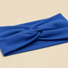 Bandeau Cheveux Uni Femme Tissu Bleu Roi — détail matière