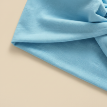 Bandeau Turban Femme Tissu Bleu Ciel — détail matière