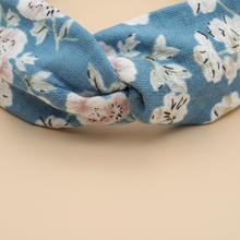 Bandeau Cheveux Fleurs Femme Tissu Bleu Jean Blanc Rose — Détail matière