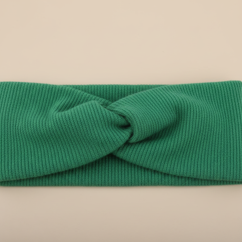 Bandeau Cheveux Torsadé Femme Tissu Vert
