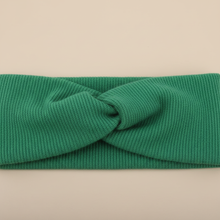 Bandeau Cheveux Torsadé Femme Tissu Vert — détail matière