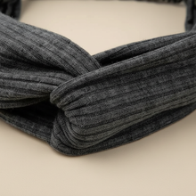 Bandeau Cheveux Torsadé Femme Côtelé Gris Anthracite — Détail matière