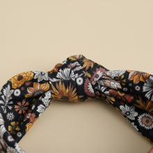 Bandeau Cheveux Fleurs Femme Tissu Noir, Jaune et Blanc — détail matière