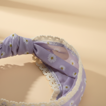 Bandeau Champêtre Femme Tissu Dentelle Lilas — détail matière
