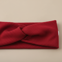 Bandeau Cheveux Torsadé Femme Tissu Rouge Bordeaux — détail matière
