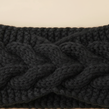 Bandeau Torsadé Femme Laine Polyester Noir — détail matière