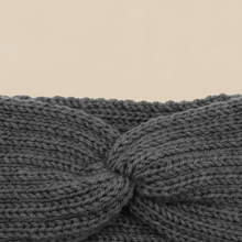 Bandeau Twist Femme Laine Polyester Gris Anthracite — Détail matière