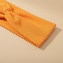 Bandeau Plat Femme Tissu Mélange Coton Orange Vif — détail matière