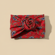 Bandeau Nœud Turban Femme Rigide Imprimé Paisley Rouge — Détail matière