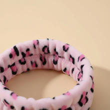 Bandeau Nœud Spa Femme Imprimé Léopard Rose Noir — détail matière