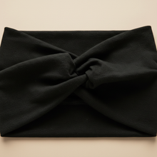 Bandeau Croisé Femme Tissu Noir — détail matière