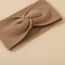 Bandeau Cheveux Côtelé Femme Tissu Beige — détail matière