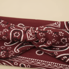 Bandeau Cheveux Bandana Torsadé Femme Tissu Bordeaux — détail matière