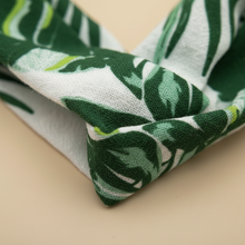 Bandeau Cheveux Tropical Femme Tissu Vert Blanc Orange — Détail matière