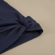 Bandeau Cheveux Uni Femme Tissu Bleu Marine — détail matière