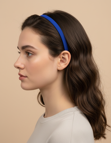 Bandeau Grip Homme Élastique Bleu Foncé — porté de profil