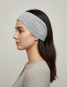 Bandeau Thermique Homme Sport Chiné Gris Clair — porté de profil