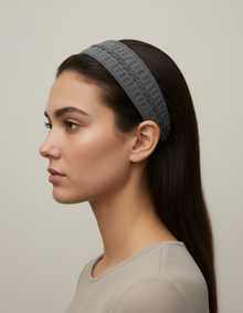 Bandeau Sport Antidérapant Mixte Gris — porté de profil