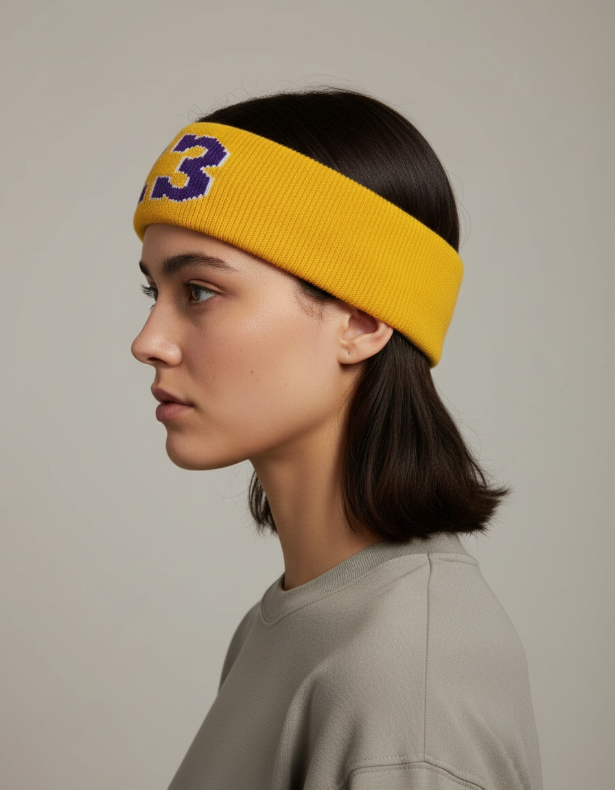 Bandeau Sport Numéro 23 Homme Jaune Violet