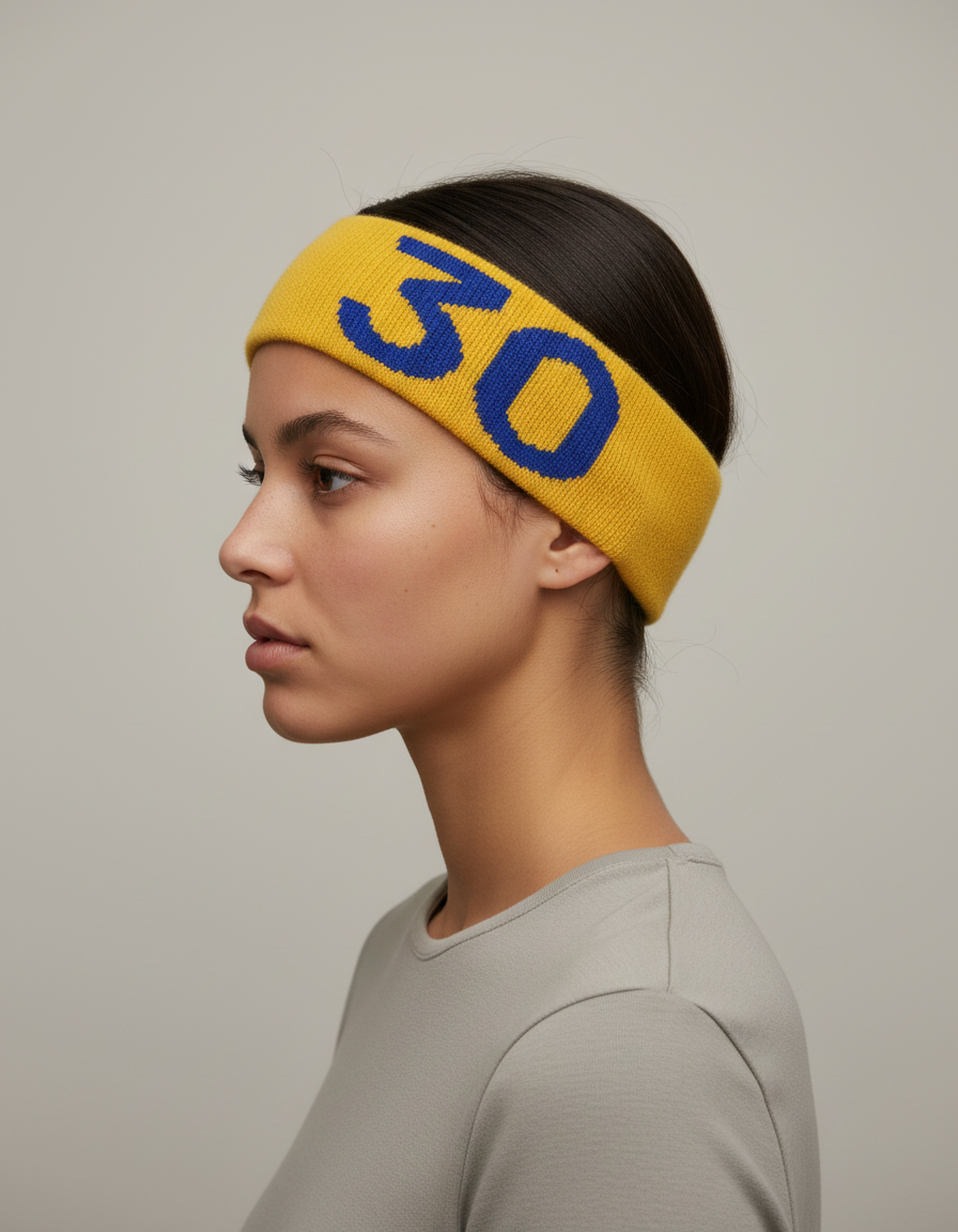 Bandeau Sport Numéro 30 Homme Jaune Bleu