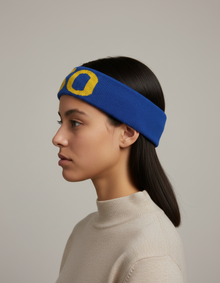 Bandeau Sport Numéro 30 Homme Bleu Jaune — porté de profil