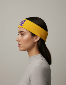Bandeau Sport Numéro 24 Homme Jaune — porté de profil