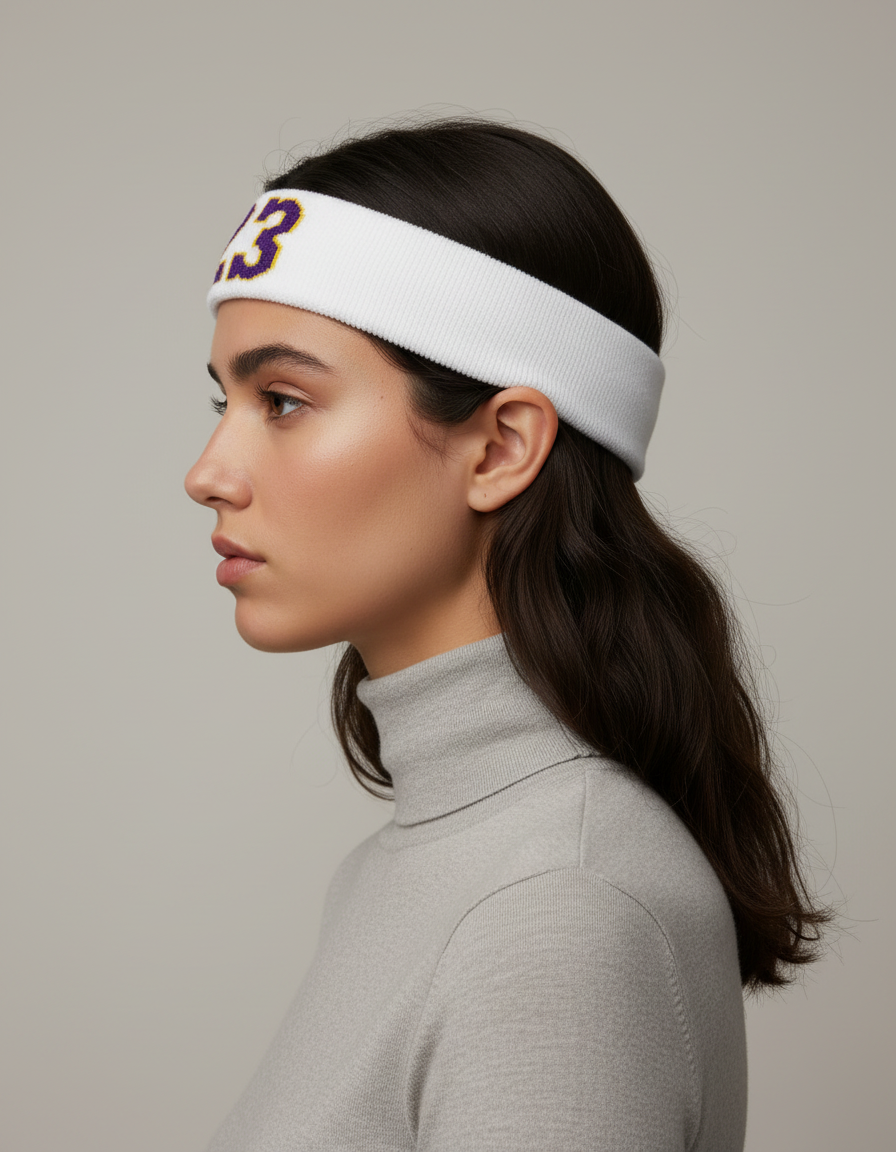 Bandeau Sport Numéro 23 Homme Blanc Violet Jaune