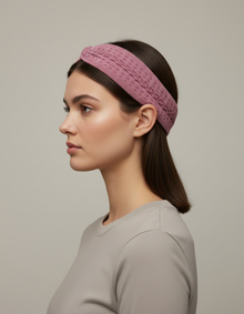 Bandeau Sport Antidérapant Mixte Rose Framboise — porté de profil