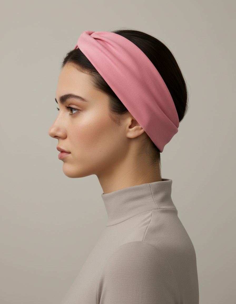 Bandeau Cheveux Sport  Tissu Rosé
