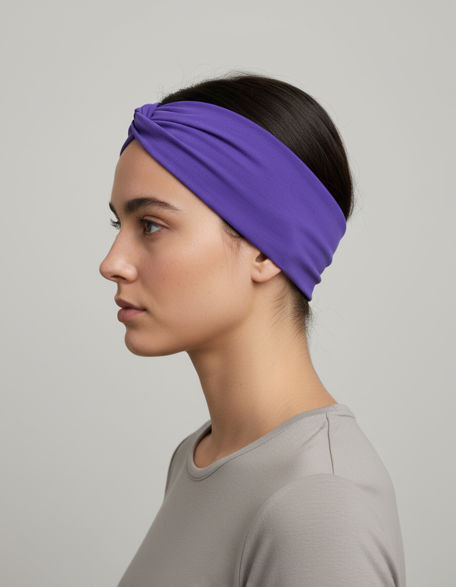 Bandeau Cheveux Sport Femme Tissu Magenta